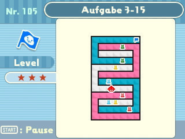 Auf dem Touchscreen sieht man w�hrenddessen eine praktische 2D-Level-�bersicht.