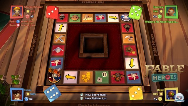 Die Charakterentwicklung erfolgt über Würfel und Spielbrett. Die Charakterentwicklung erfolgt über Würfel und Spielbrett.