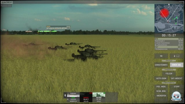 Die Panzer sehen gut aus und ziehen Schneisen durch die Felder - die Rotoren von Hubschrauber haben keinerlei Effekt. Die Panzer sehen gut aus und ziehen Schneisen durch die Felder - die Rotoren von Hubschrauber haben keinerlei Effekt.
