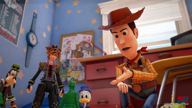 Willkommen in Kingdom Hearts: Zum ersten Mal sind Pixar-Filme samt Figuren wie Woody, Buzz und Rex mit dabei.