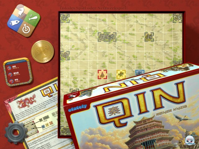 Zeitgleich zum Brettspiel erschien Qin von Reiner Knizia auch als digitales Spiel für iOS. Zeitgleich zum Brettspiel erschien Qin von Reiner Knizia auch als digitales Spiel für iOS.