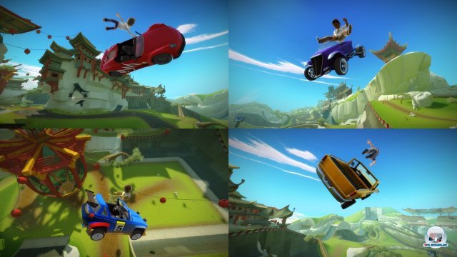 Per Splitscreen können bis zu vier, online sogar bis zu acht Spieler auf die Tube drücken. Per Splitscreen können bis zu vier, online sogar bis zu acht Spieler auf die Tube drücken.