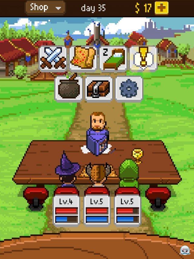 Ein Rollenspieltisch mitten in der Landschaft: Da sitzt die Party vor dem Meister und sucht sich ein Abenteuer aus. Ein Rollenspieltisch mitten in der Landschaft: Da sitzt die Party vor dem Meister und sucht sich ein Abenteuer aus.