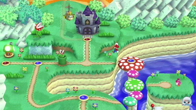 Die hübsche Oberwelt weckt schöne Erinnerungen an Super Mario World und ist mehr als nur eine Levelschleuse. Die hübsche Oberwelt weckt schöne Erinnerungen an Super Mario World und ist mehr als nur eine Levelschleuse.